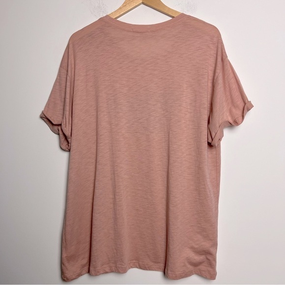 Refined Canvas Tequila Diet Peachy Pink Relaxed Fit Short Sleeve Slub Knit Tee - Picture 8 of 9